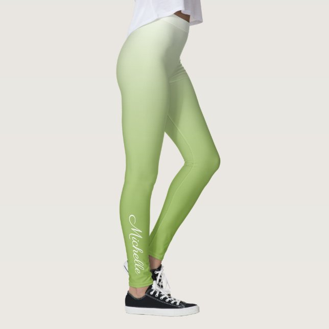 grönt för grå personlig-övertoning, ombre greenery leggings (Höger)