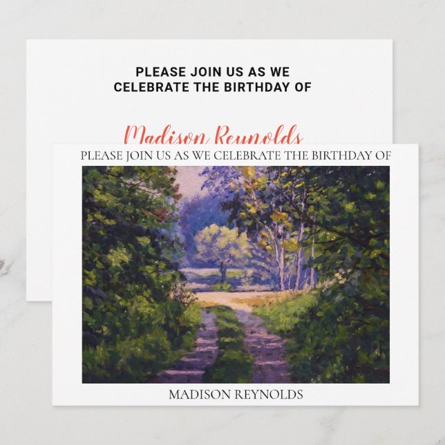 Grönt för Gult av färglös skogsblå blå Lila Inbjudningar (Fram/baksida)