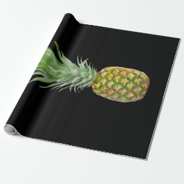 Grönt för Gult av tropisk Elegant, svart ananas Presentpapper