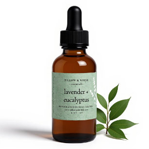 Grönt för handgjord akromaterapi Essential Oil Sag Rektangulärt Klistermärke