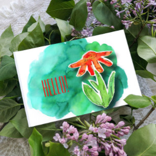 Grönt för Hej av vim Blommigt Vattenfärg Vykort