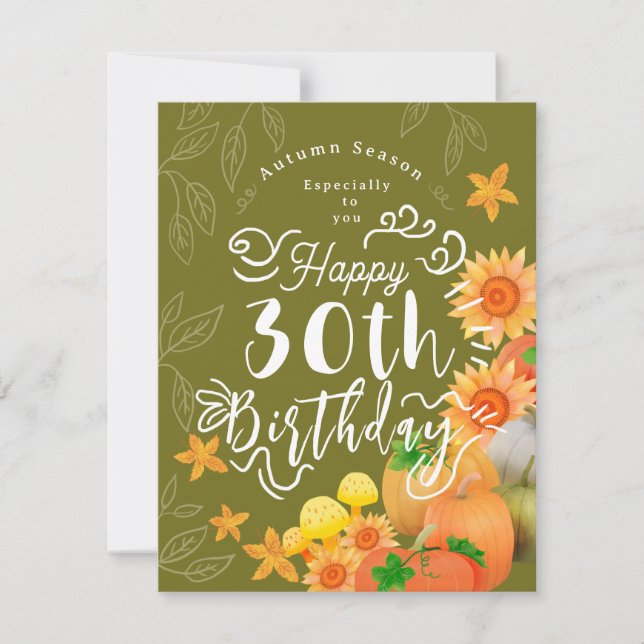 Grönt för höstpumpa julkort (Framsida)