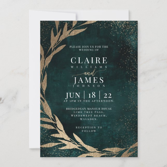 Grönt FÖR inbjudan OCH GULD (Framsida)