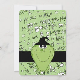 Grönt för inbjudan till Barn Halloween fest