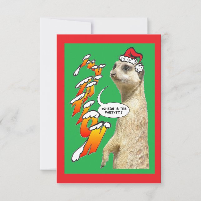 Grönt för inbjudan till julpartiet Meerkat (Framsida)