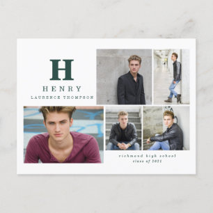 Grönt för inledande multifotomeddelande i student helg vykort