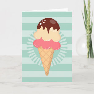 Grönt för isgrumling - Cute Chocolate Vanilla Mint Kort