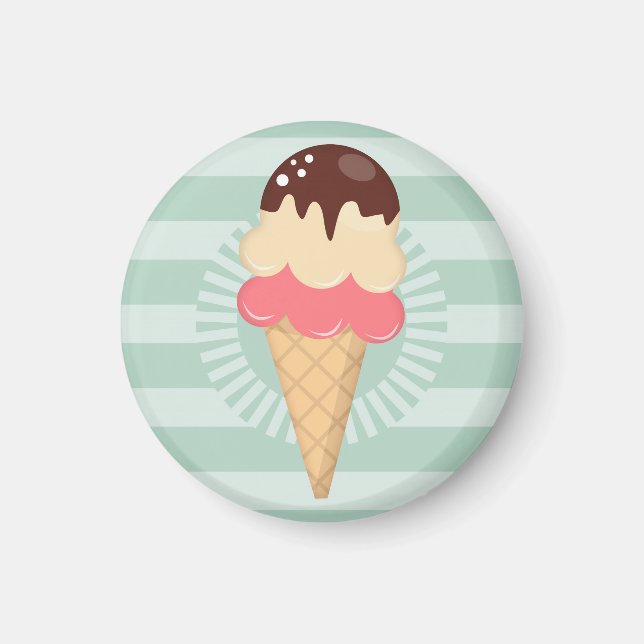 Grönt för isgrumling - Cute Chocolate Vanilla Mint Magnet (Framsidan)