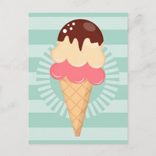 Grönt för isgrumling - Cute Chocolate Vanilla Mint Vykort