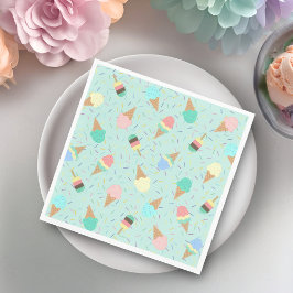 Grönt för iskräm och Sprinkles Sweet Födelsedagsfe Pappersservett