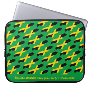 Grönt för JAMAICA Anpassade-skript Laptop Fodral