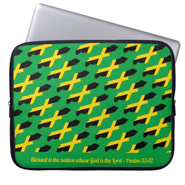 Grönt för JAMAICA Anpassade-skript Laptop Fodral (Framsidan)