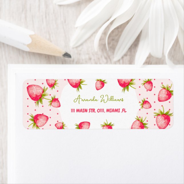 Grönt för jordgubbskläder, Rosa, sommartid Returadress Etikett (Insitu)