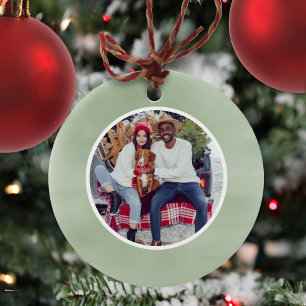 Grönt för julfoto-klassiskt julgransprydnad keramik