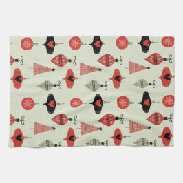 Grönt för julklapp i mitten av århundradet kökshandduk