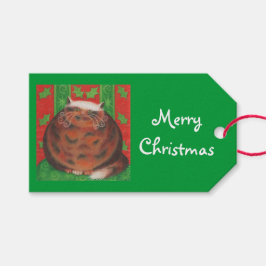 Grönt för julklapp Pud God jul, märkre Presentetikett