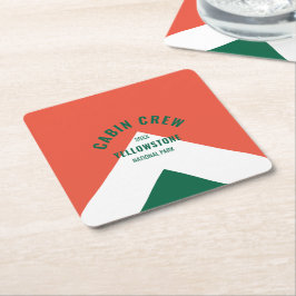 Grönt för kabinbesättning Peronalized Destination  Underlägg Papper Kvadrat
