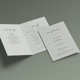grönt för kalligrafi av elegant bröllopsfest program