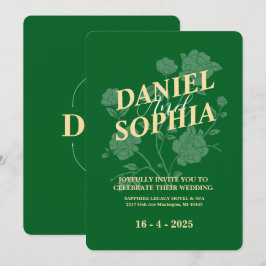 Grönt för klassisk bröllopsinbjudan inbjudningar