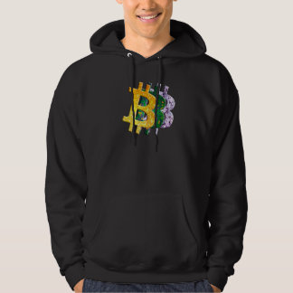 Grönt för kryptovaluta Gult för fastlagrad glasski Hoodie
