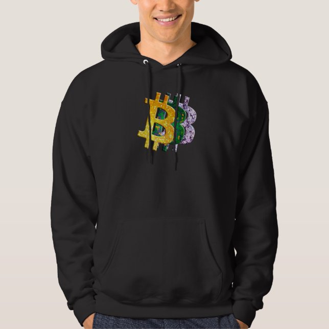 Grönt för kryptovaluta Gult för fastlagrad glasski Hoodie (Framsida)