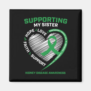 Grönt för kvinnor Syster Kidney Sjukdomskänsla G Magnet