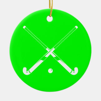 Grönt för landhockeyprydnad w/Name Julgransprydnad Keramik