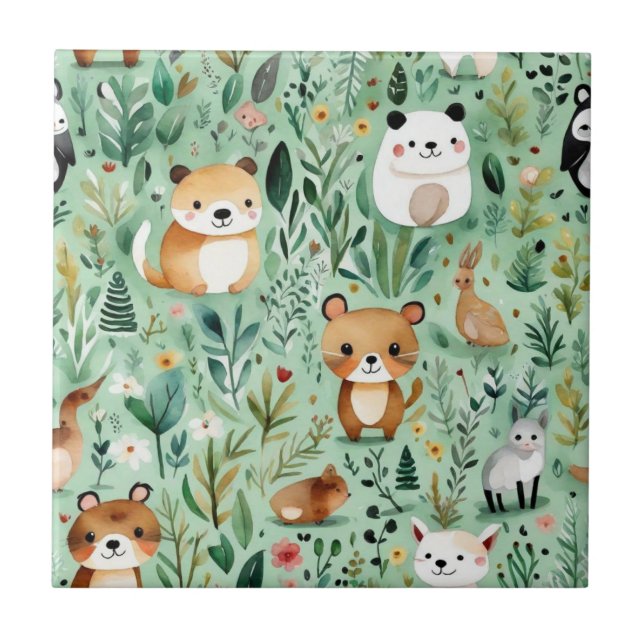 Grönt för landskapsdekantering för blommigt av kär kakelplatta (Framsidan)