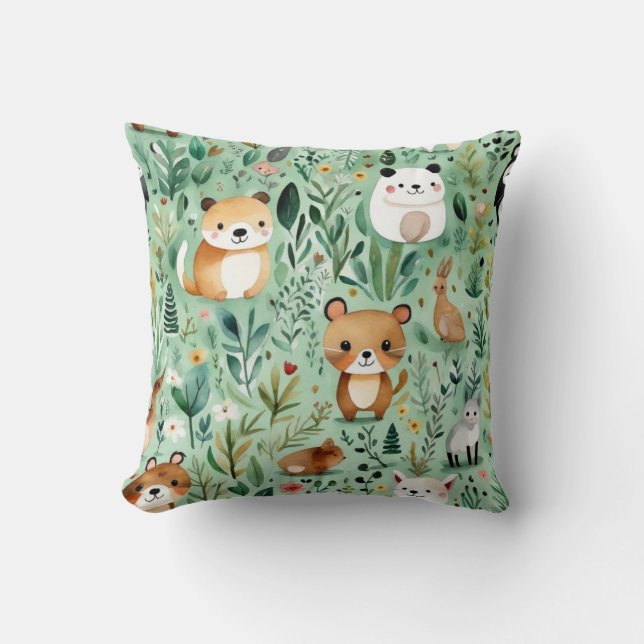 Grönt för landskapsdekantering för blommigt av kär kudde (Framsida)