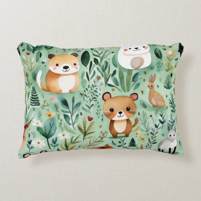 Grönt för landskapsdekantering för blommigt av kär prydnadskudde (Framsidan)