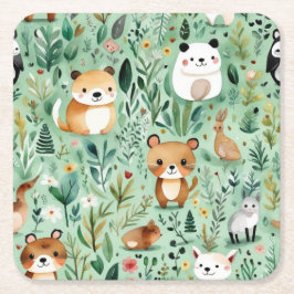 Grönt för landskapsdekantering för blommigt av kär underlägg papper kvadrat