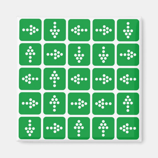 GRÖNT för LED-pilkvadrat Magnet (Framsidan)