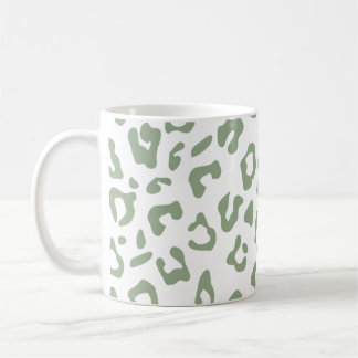Grönt för leopard Print Sage Animal Print Kaffemugg