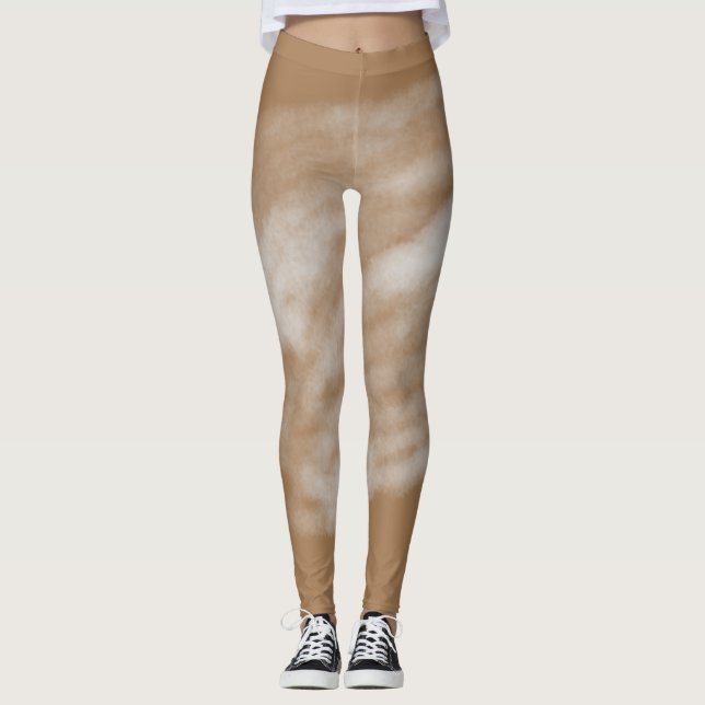 Grönt för lila av rand med minimal färgstyrka leggings (Framsida)