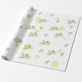 grönt för lime-cykel mönster presentpapper