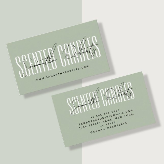 Grönt för ljusgenerering av modern typografi-skrip visitkort (Skapare uppladdad)