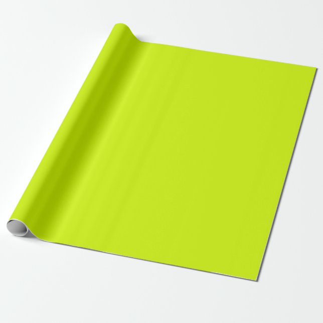 Grönt för ljusnyare Gult Chartreuse Solid Färg Presentpapper (Utrullad)