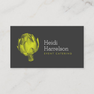 Grönt för Logotyp av Grått för Catering för Artich Visitkort