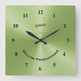 Grönt för Logotyp Fyrkantig Klocka