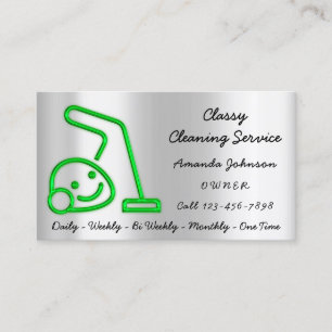 Grönt för Logotypen städning Services Maid Vacu Visitkort