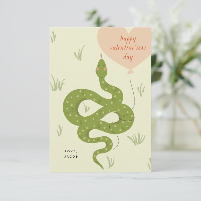 Grönt för Lycklig Valentine Day Card Inbjudningar (Stående Fram)