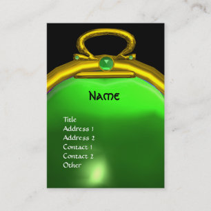 GRÖNT för lysande gult i LIBRA EMERALD MONOGRAM Visitkort