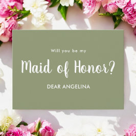 Grönt för Maid of honor Sage Inbjudningar