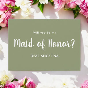 Grönt för Maid of honor Sage Inbjudningar