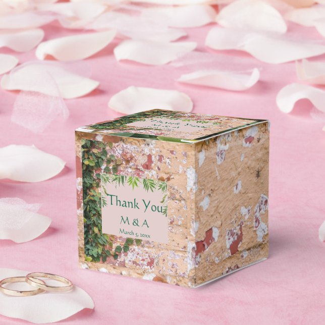 Grönt för målade Bricks Ivy Wedor Favor Box Presentaskar (Bröllop)