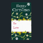 grönt för märkre av julgåva från lycklig (till/kär fraktsedel<br><div class="desc">Cute illustrerade julklappsetiketter. Anpassade med ditt eget namn och ditt älskades.Sarah Trett illustrerar och utformar det på ett unikt sätt.</div>