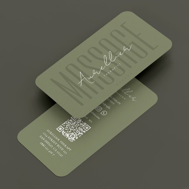 Grönt för massageterapi Mörk Sage  Sjukgymnast Visitkort (Massage Therapist Dark Sage Green Physiotherapist Business Card
☆★
☆★
☆★
☆★
☆★
(35394)
 | 
)