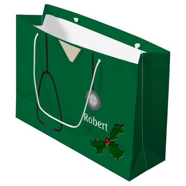 Grönt för medicinska sporten Holly Lg Gift Bag (Framsidan Vinklad)