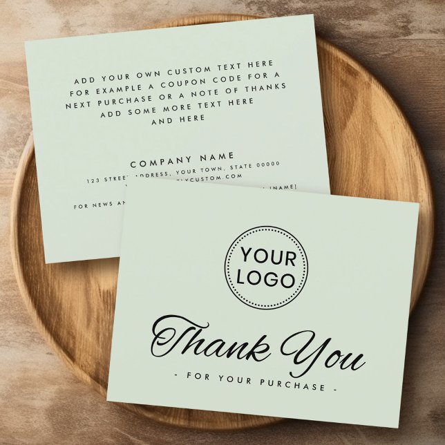 grönt för medieljussignal i logotyp social tack fö (Logo social media light sage green thank you card)