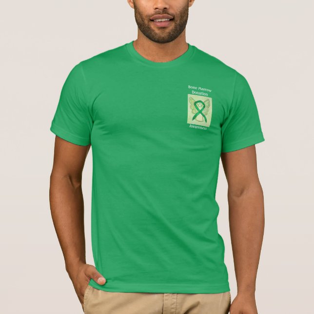 Grönt för medvetandegörande om benmärgsdonation Ri T Shirt (Framsida)